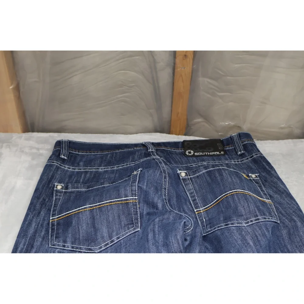 Southpole Jeans Men 34x33 Dark Wash Blue Contrast Denim Straight Relax Boot Y2K‎